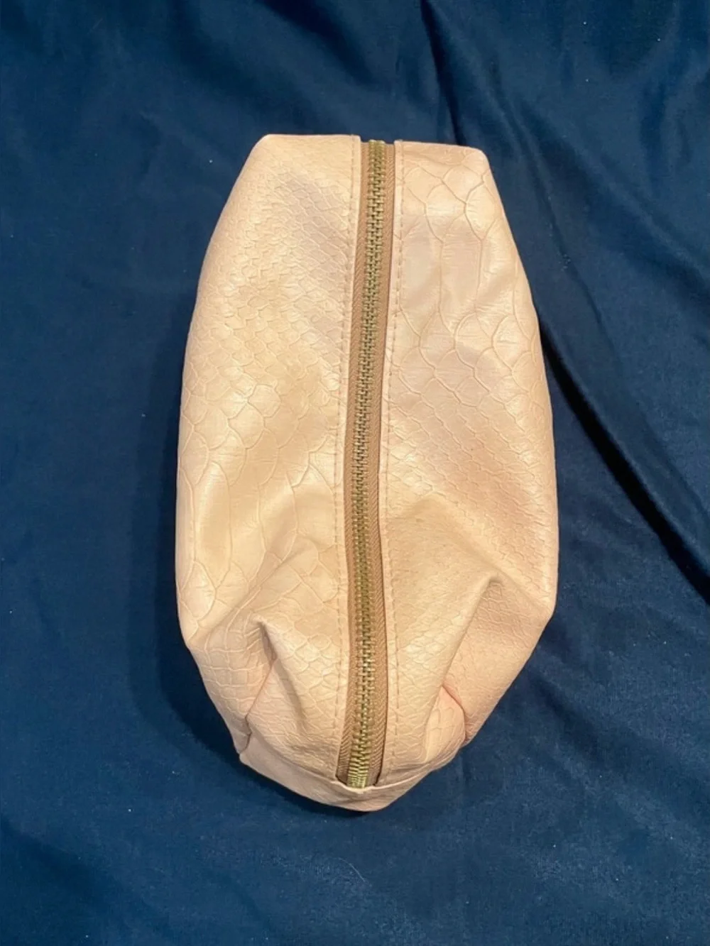 bareMinerals Blush Pink Snake-Embossed Cosmetic Makeup Bag